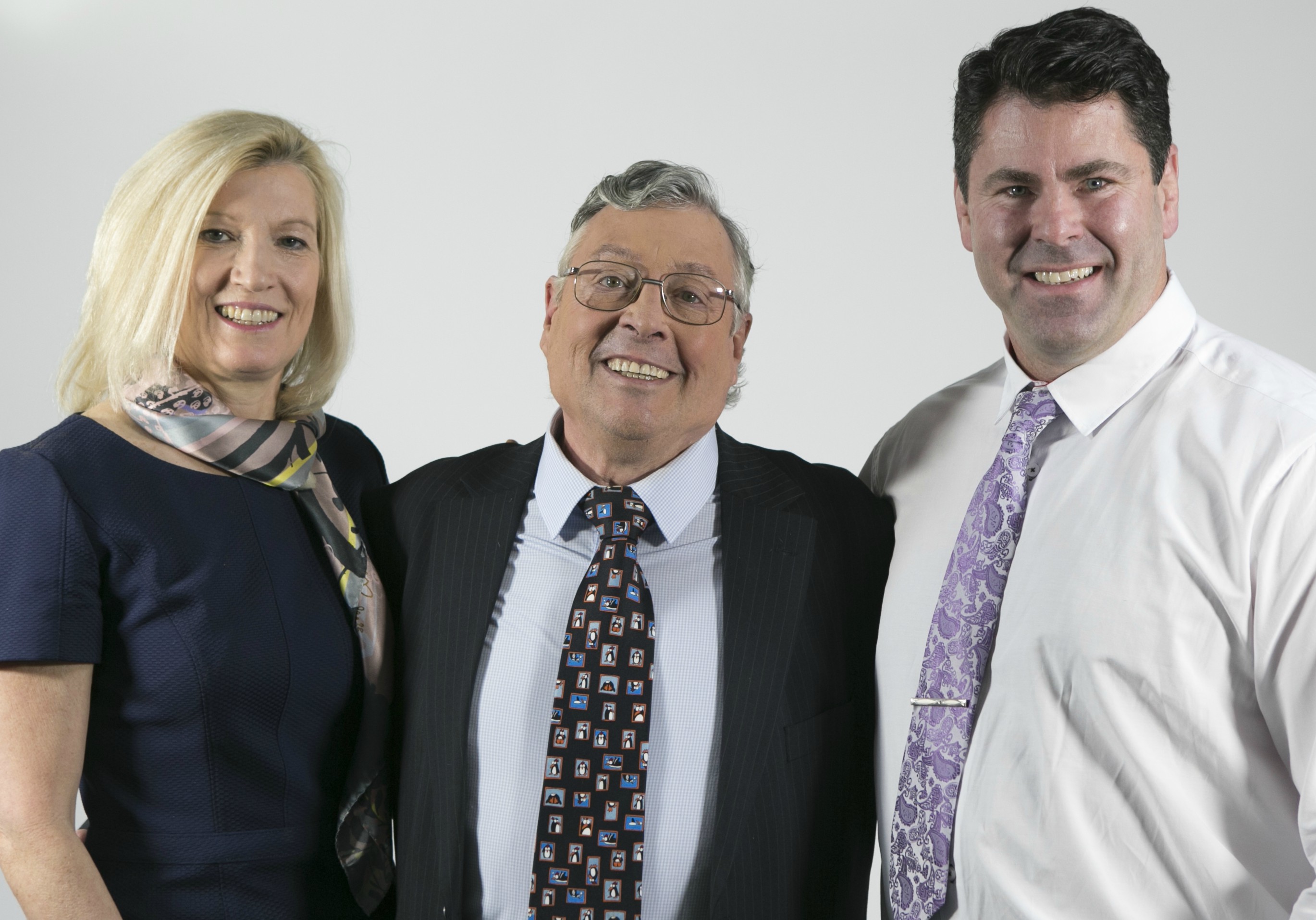 Dave with Dr Maria Hardman and technician John Davies